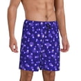 thumbnail image 2 of Pofeuu Beautiful Purple Snowflakes Print Men's Soft Woven Elastic Waistband Sleep Pajama Short-Large, 2 of 6