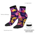 thumbnail image 4 of Goofa Purple Flower Pattern Non Slip Socks with Grips for Elderly, Crew Socks Yoga Hospital Socks Cushioned Sole Gripper Socks for Men Women, 4 of 5