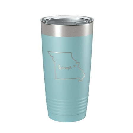 

Missouri Tumbler Home State Travel Mug Insulated Laser Engraved Map Coffee Cup 20 oz Light Blue