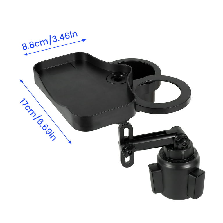 Eummy Car Cup Holder Expander with Attachable Tray 360° Rotating Car Phone  Drink Bottle Stand Rack 2-In-1 Adjustable Vehicle Water Cup Holder Insert
