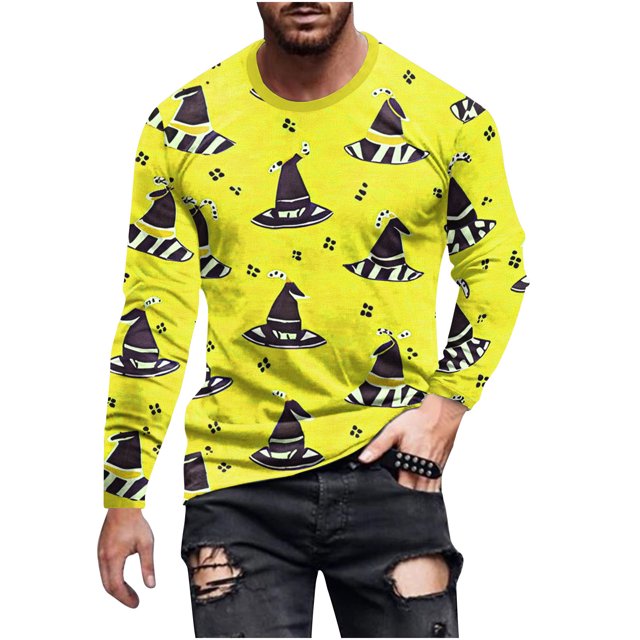 Blusas y camisas de manga larga con cuello redondo para hombre, blusa informal de manga larga con cuello redondo y estampado de rayas, blusa de poliéster para hombre