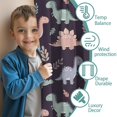 thumbnail image 3 of Blackout Kids Curtains,Purple Cartoon Dinosaurs Leaves Pattern Childrens Insulated Curtains Set Of 2,Bedroom Essentials,Toddler Room Decor 42"x54", 3 of 5
