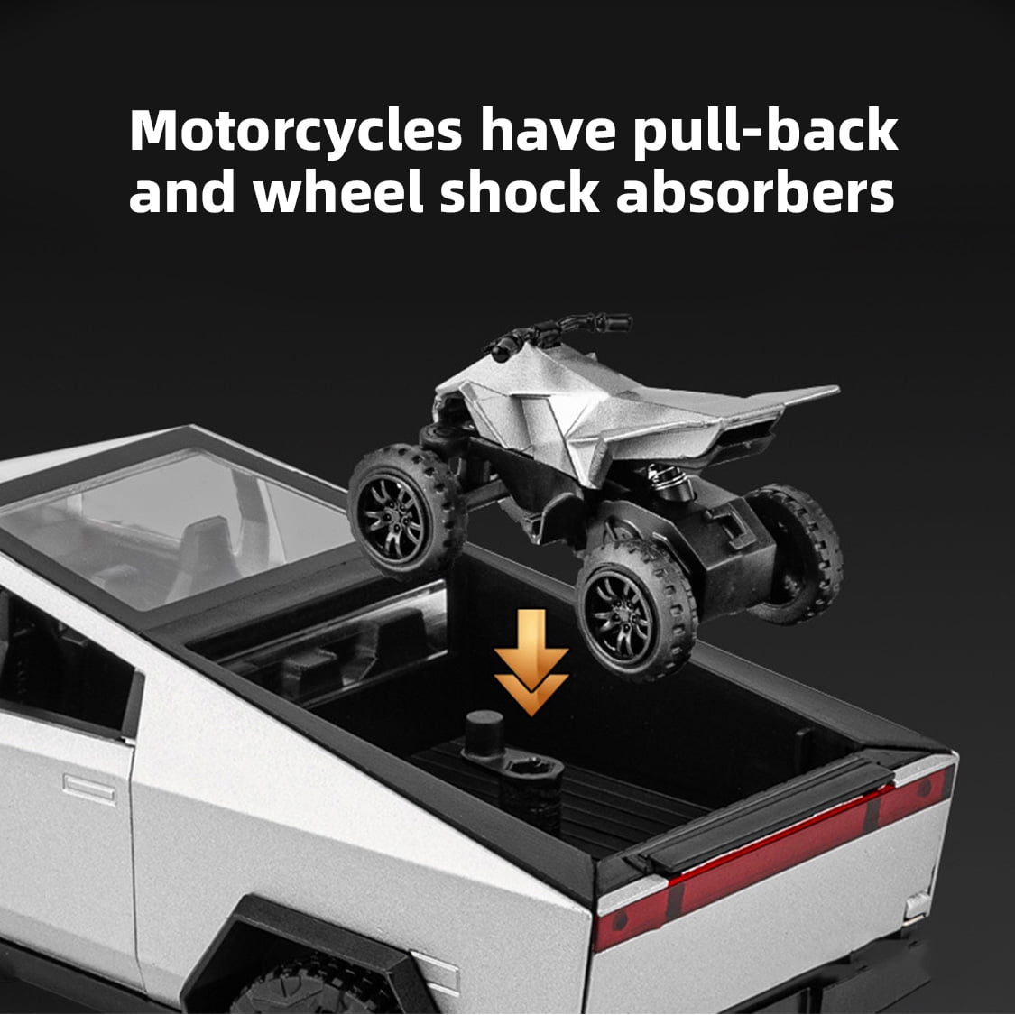 1:32 Cybertruck Pickup Truck Motorhome Toy Cars, Diecast Pull Back Model Cars, Collection Vehicles, Kids Toy for Aged 3 and up, Gift Gray