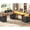 Black+Brown, variant on 76.8" x 72.8" Farmhouse L Shaped Electric Standing Desk with 3 Drawers and Storage Cabinet