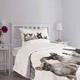 thumbnail image 3 of Ambesonne Bulldog Quilted Bedspread Set 2 Pcs, Young Doggies Photo, Twin Size, Black White Beige, 3 of 5