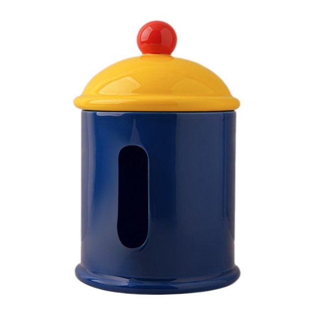 Caja de pañuelos de cerámica, caja de almacenamiento para servilletas, caja de papel, mesa, servilletero creativo, soporte para pañuelos para sala de azul