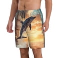thumbnail image 2 of Sikiie Sailing Dancing Dolphin Print Men's Beach Shorts, High Elastic Quick-drying Shorts - with Drawstring and Slip Pockets, Suitable for Beach, Sports, Vacation-Large, 2 of 6