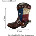 thumbnail image 2 of Urbalabs Western Cowboy Boot Texas Flag Toothpick Holder Vase Distressed Decorative Cowboy Boots with Spurs Home Office Rustic Decor Country Living Pen Holder for Desk, 2 of 7