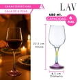 thumbnail image 2 of Set 6  Copas vidrio Cristal para Vino Tinto Lav Fame 480ML Color Arcoiris, 2 of 4