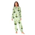 thumbnail image 2 of 1 Piece Adult Onesie Pajamas Cozy & Loose-Fit Sleepsuit Loungewear with Pockets Cute Frogs on Lily Pads X-Large, 2 of 7