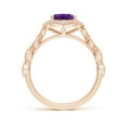 thumbnail image 2 of ANGARA Natural 1.6 Ct. Amethyst with Diamond Side Stones Ring in 14K Rose Gold for Women (Ring Size: 4.5), 2 of 9