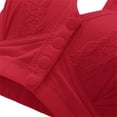 thumbnail image 5 of ManxiVoo Front Closure Wireless Bra for Women Full Coverage Comfortable Support Minimizer Bralette Non Padded Everyday Wear L Size Red, 5 of 5