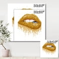 thumbnail image 4 of Designart ' Girl Lips With Glitter Gold Sparkles ' Modern Canvas Wall Art Print, 4 of 4