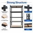 thumbnail image 3 of Nnovaroom Heavy Duty Garage Shelving Unit,2400Lbs, Adjustable Metal Storage Shelves, 5-Tier Boltless Shelf Rack for Basement,Pantry 72"Hx15" D x 35" W, 3 of 8