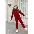 thumbnail image 5 of Arshiner Girls Clothes 2 Piece Long Sleeve Half Zip Sweatshirt Sweatpants Lounge Set Sweatsuits, 5 of 7