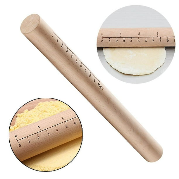 Ecofriendly Natural Beech Wood Dough Roller Wooden Rolling Pin With Scale Walmart.ca