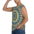 thumbnail image 3 of Bixox Men's Round Mandala1 Printed Shirt Sleeveless Fitness Tank Top-3X-Large, 3 of 7