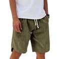 thumbnail image 3 of Favoffer Men's Five Quarter Shorts Solid Color Drawstring Elastic Waist Loose Casual Mid Thigh Short Pants Summer Daily Outdoor Workout Bottom, 3 of 8