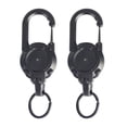 thumbnail image 1 of Visland 2 Pcs Porte-Clés Rétractable Robuste Porte-Badge Multi Outil Mousqueton Clip Clés Badges Enrouleur Tactique d'Identité avec Cordon Rétractable, 1 of 7