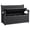 Black(Wood-Grain), variant on Nihsuao 82 Gallon Storage Patio Bench, Deck Box with Storage Organization, Waterproof Resin, Durable Outdoor Seating, Perfect to Store Garden Tools and Pool Toys, Gray(Wicker-style)