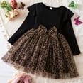 thumbnail image 2 of Gubotare Toddler Dresses Girls Long Sleeve Dresses Kids Crew Neck Dress Size 4T 5T(Black,4-5 Years), 2 of 8