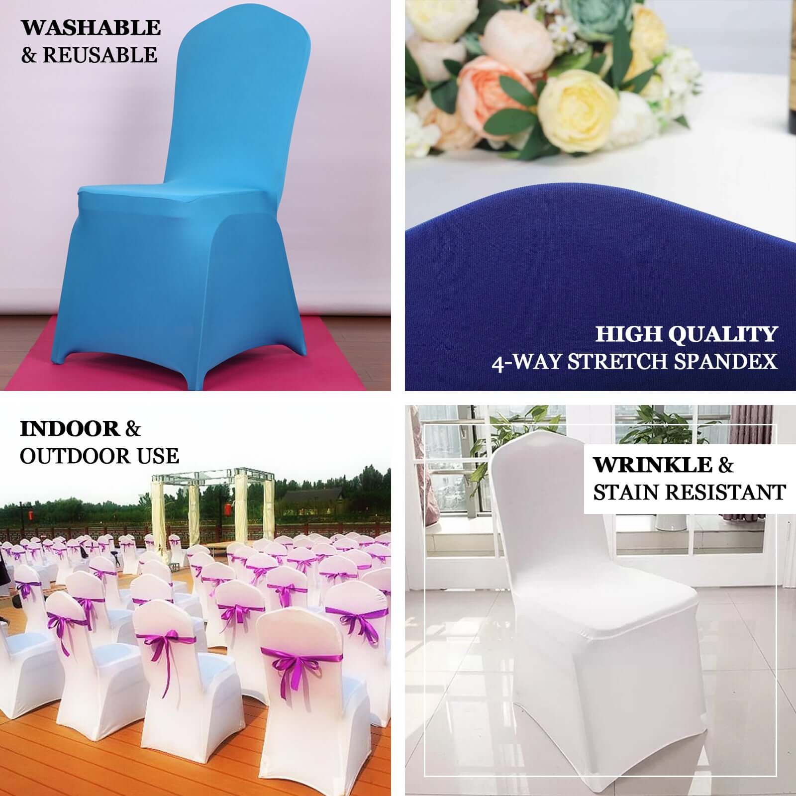 Efavormart Champagne Stretchy Spandex Fitted Banquet Chair Cover ...