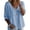 Blue, variant on 3/4 Length Sleeve Womens Tops Cotton Linen Lace Floral Eyelet Blouses Peplum Loose Fit Casual Tunic Clothes Blue