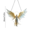 thumbnail image 3 of BingTong Bohemian Style Dreamcatcher Pendant,Bird Cow Angel Moon Pattern Suncatcher Pendant With Metal Chain, Colorful Light Catching Wall Window Decor For Home Decor Doors Windows A, 3 of 7