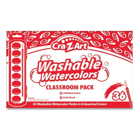 Cra-z-art® Washable Watercolors, 8 Assorted Colors, 36 Sets/box