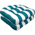 thumbnail image 2 of Sweet Home Collection 19" x 19" Green and White Striped Square Chair Outdoor Seating Cushions (4 Pack), 2 of 4