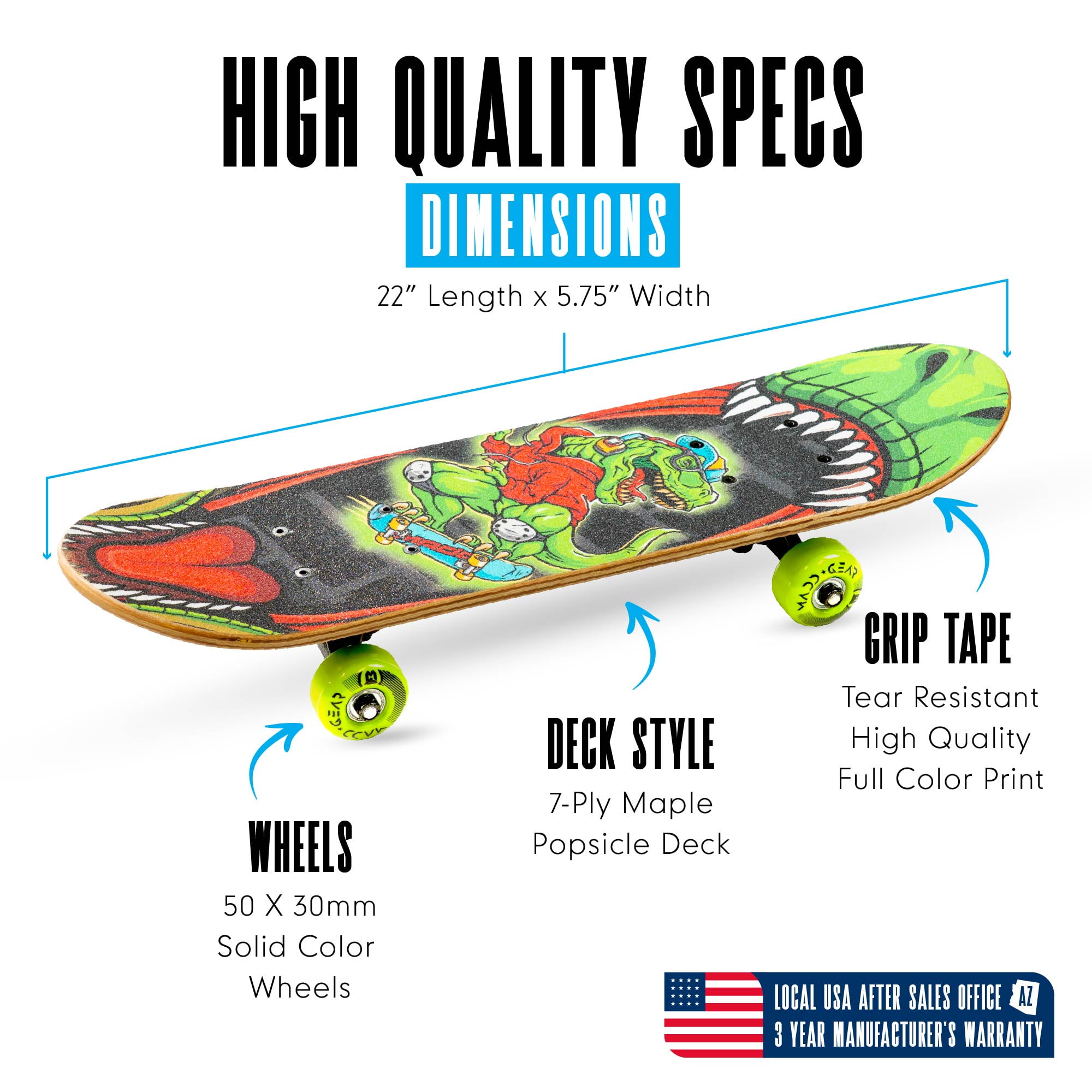 Madd Gear Mini Cruiser Skateboard for Kids and Teens – Lightweight