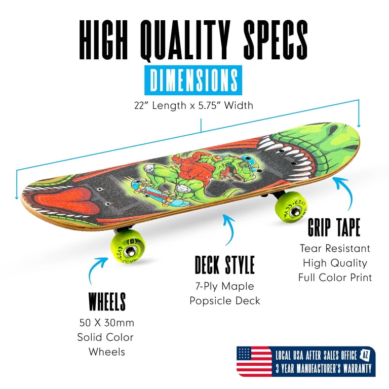 Mini Cruiser Skateboard for Kids and Teens – Lightweight 22