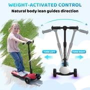 HOVERMAX K3S Kids Electric Scooter - 4 Heights Adjustable, 7 MPH Max Speed, LED Light-Up Wheels & Flash Deck, Foldable Kick Scooter for Boys & Girls Ages 3-9