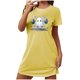 thumbnail image 2 of Camisón corto de talla grande para mujer, camisón de manga corta con estampado de pecho a la moda, camisón para mujer, 2 of 5
