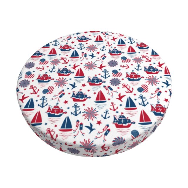Balery Happy Columbus Day Fundas de asiento para taburete de bar redondo de tela de terciopelo ajustables que protegen de arañazos y manchas para sillas de 14 a 17 pulgadas.-13 inch