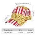 thumbnail image 2 of Fotbe Popcorn Gorro Clásico de Béisbol, Gorra Ajustable con Broche Snapback, Gorro de Exterior de Algodón Suave, 2 of 6