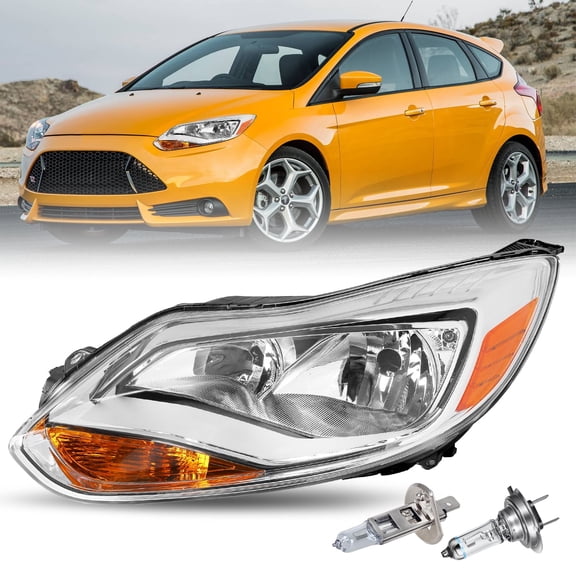 For 2012 2013 2014 Ford Focus Chrome Halogen [OE Style] Headlight LH Driver Side