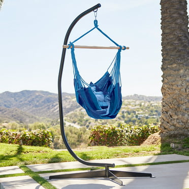 Sunnydaze Hanging Rope Hammock Chair Swing - Caribbean Style Extra 