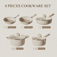 thumbnail image 2 of Carote Nonstick Pots and Pans Set, 8 Pcs Induction Kitchen Cookware Sets(Taupe Granite), 2 of 7