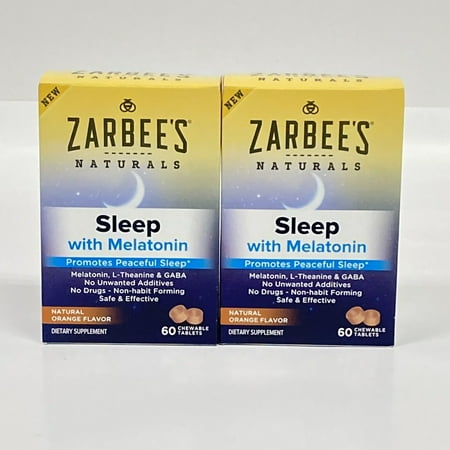 2 Pack (120 Total) Zarbee's Chewables Sleep w/Melatonin Adults 12