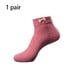 thumbnail image 3 of Sonducket 1 par de calcetines de mujer, calcetines decorativos de algodón con lazo en los tobillos, calentador de pies informal de Color sólido, Medias Rosado Sonducket AP013614-04, 3 of 6