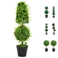 thumbnail image 2 of vidaXL Artificial Topiary Tree Faux Boxwood Ball with Pot Fake Plant Green 28", 2 of 6