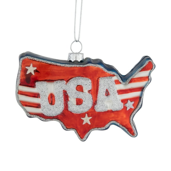 Northlight 4.25" Americana USA Glass Christmas Ornament
