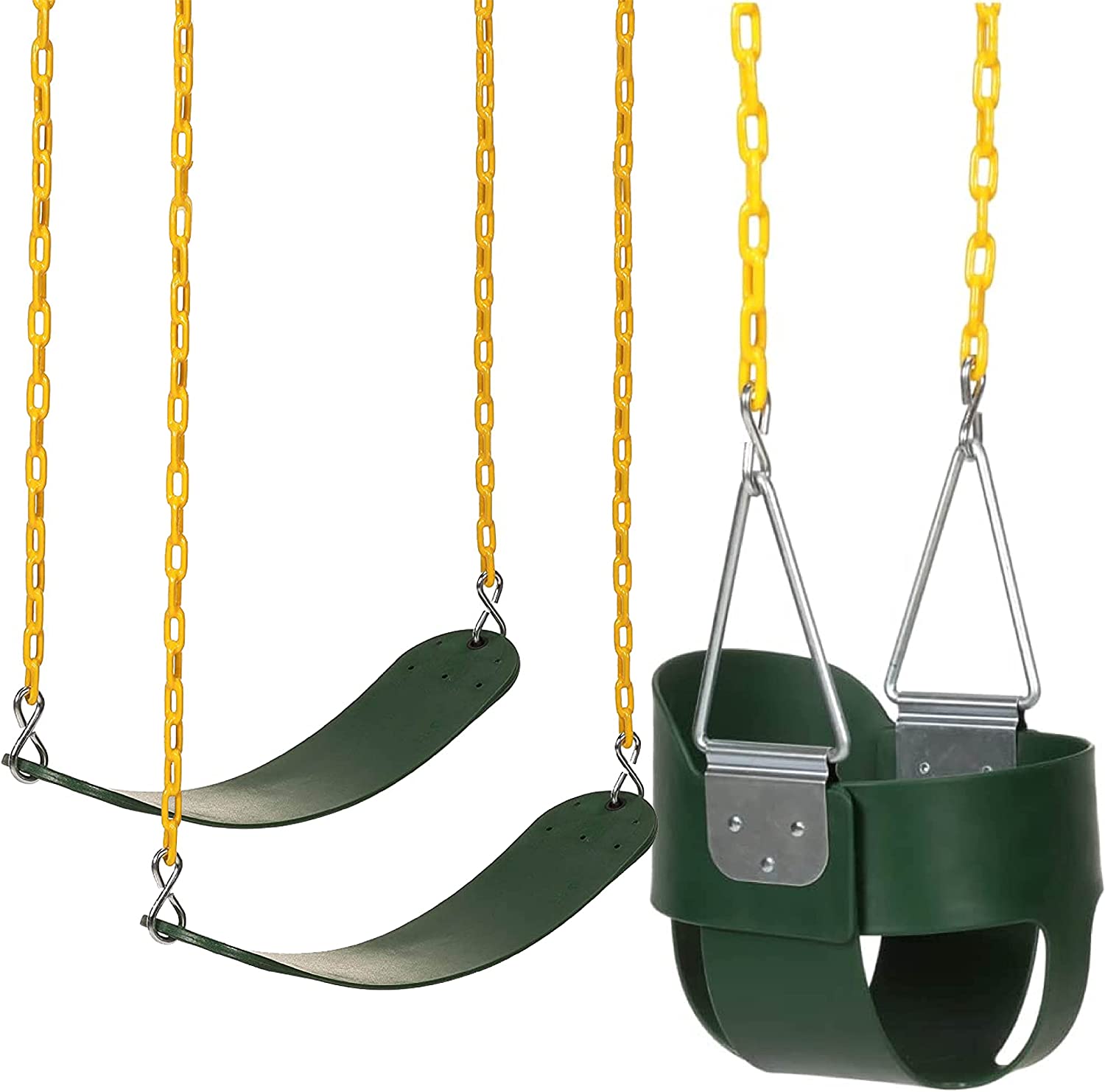 CHIE High Back Full Bucket Toddler Swing and Set of 2 Replacement Swing