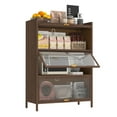thumbnail image 6 of Homy Casa 44" Tall Storage Cabinet with Flip-Up Doors, Slim Vertical Organizer for Entryway and Dining Room, 6 of 9