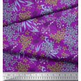 thumbnail image 3 of Soimoi Purple Poly Georgette Fabric Leaves & Floral Hand Drawn Decor Fabric Printed Yard 42 Inch Wide, 3 of 3