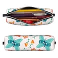 thumbnail image 3 of XMXT Leather Pencil Case, Green Butterfly Print Large Capacity Pencil Pouch for Student Teens Women, 3 of 9