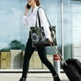 thumbnail image 5 of FORMRS Canvas Laptop Tote Bag for Women with 15.6" Computer Compartments Shoulder Handbag, Dark Floral, 5 of 7