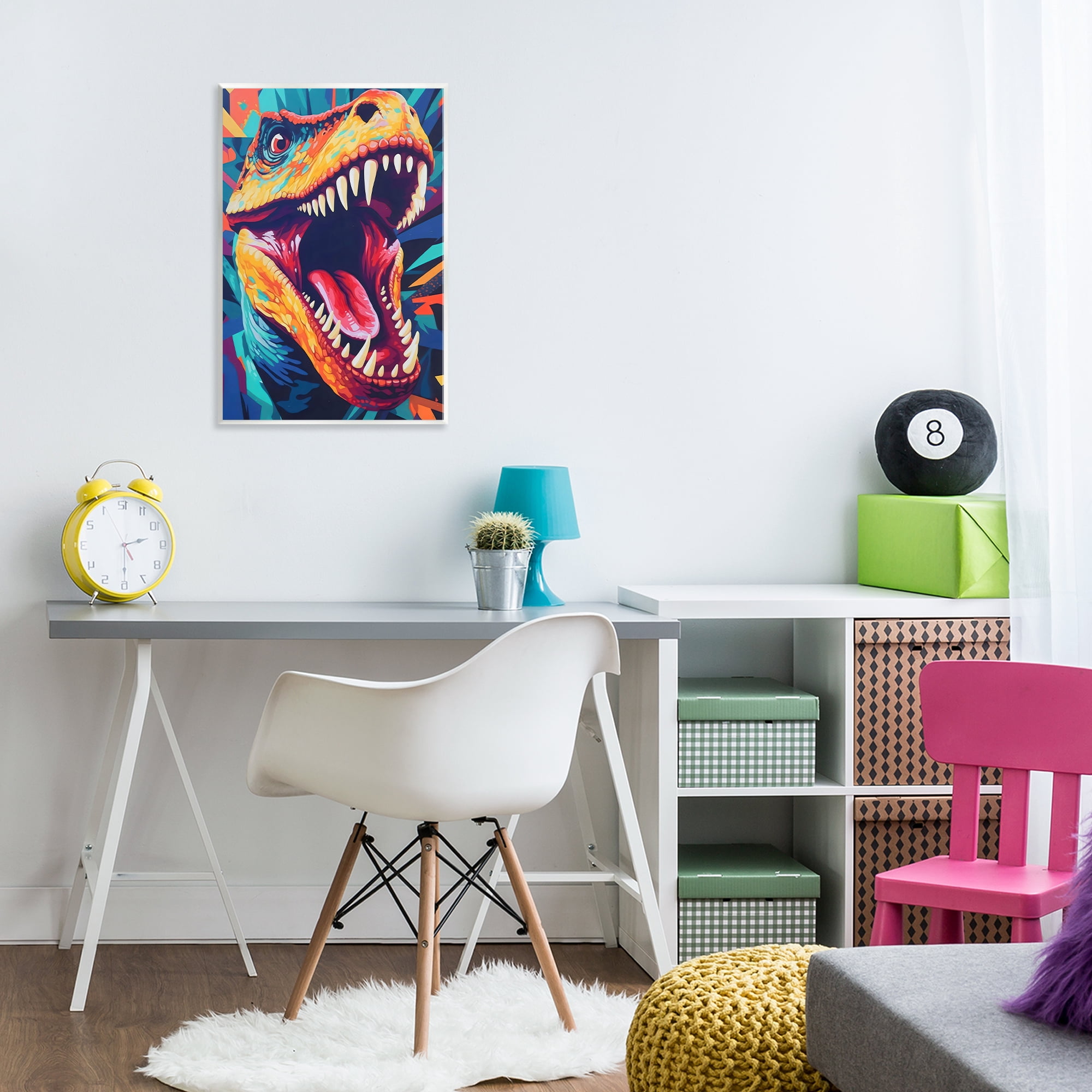 Stupell Industries Pop Style Raptor Dino Wall Plaque Art, design by Creative Studio