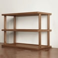 thumbnail image 4 of Estantería de madera de 3 niveles, moderna estantería abierta de bambú, zapatero, expositor multifuncional para sala de estar, dormitorio, oficina, organizador de madera., 4 of 6